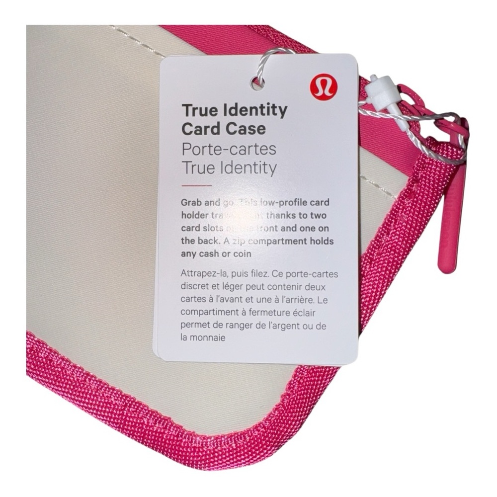 Lululemon True Identity Card Case Raspberry Coulis/Rock Melon/Light Ivory NWT - Picture 4 of 4